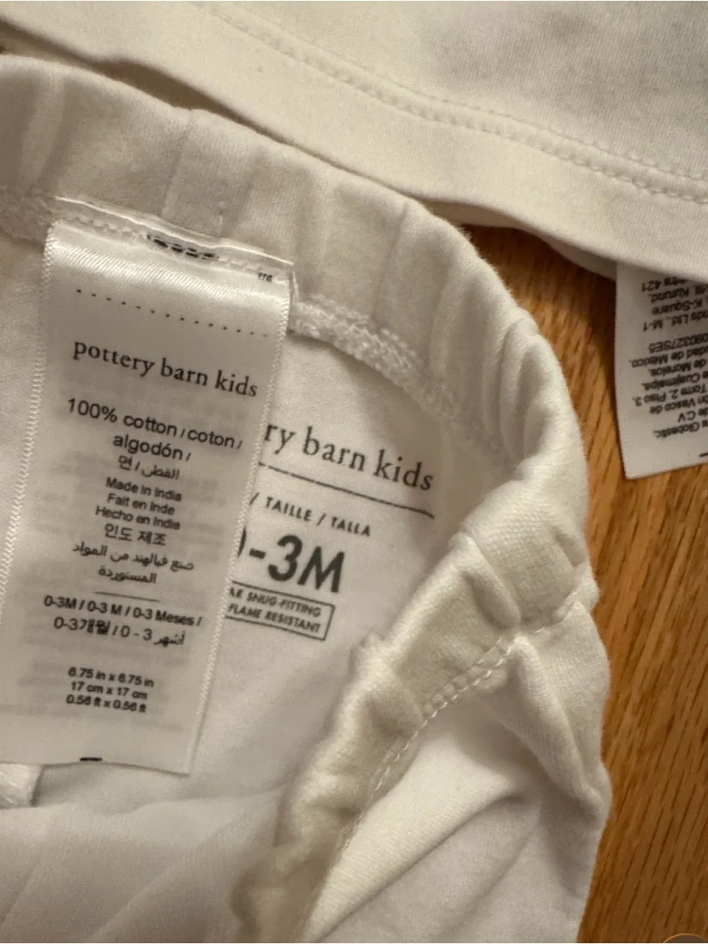 Pottery Barn 0-3 month baby White Soft Cotton Two-Piece Baby Pajama Bunny Motif